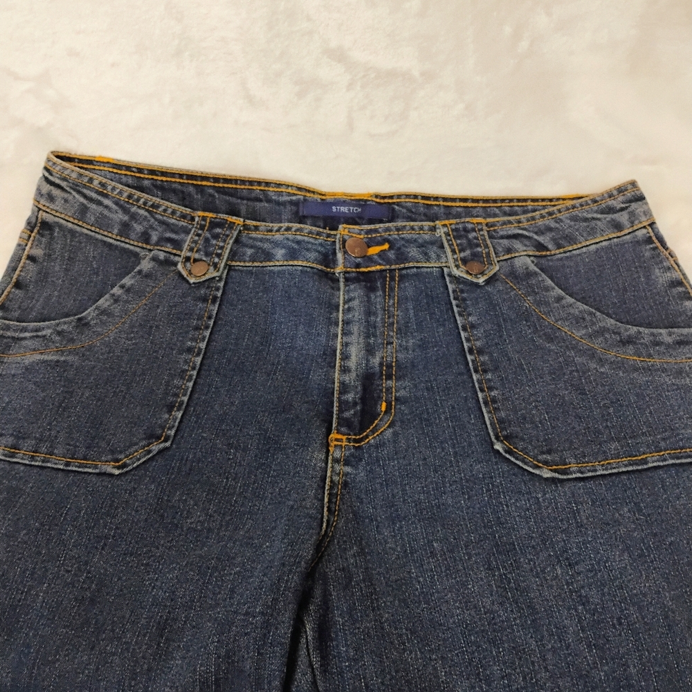 Bill Blass Jeans Bootcut‎ Stretch Blue Denim Pants Scoop Pockets Womens 12 Y2K J